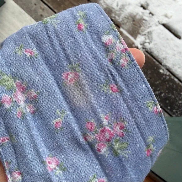 RARE Laura Ashley Blue Floral Cotton Puff Sleeve Cottagecore Prairie Midi Dress - Picture 10 of 10